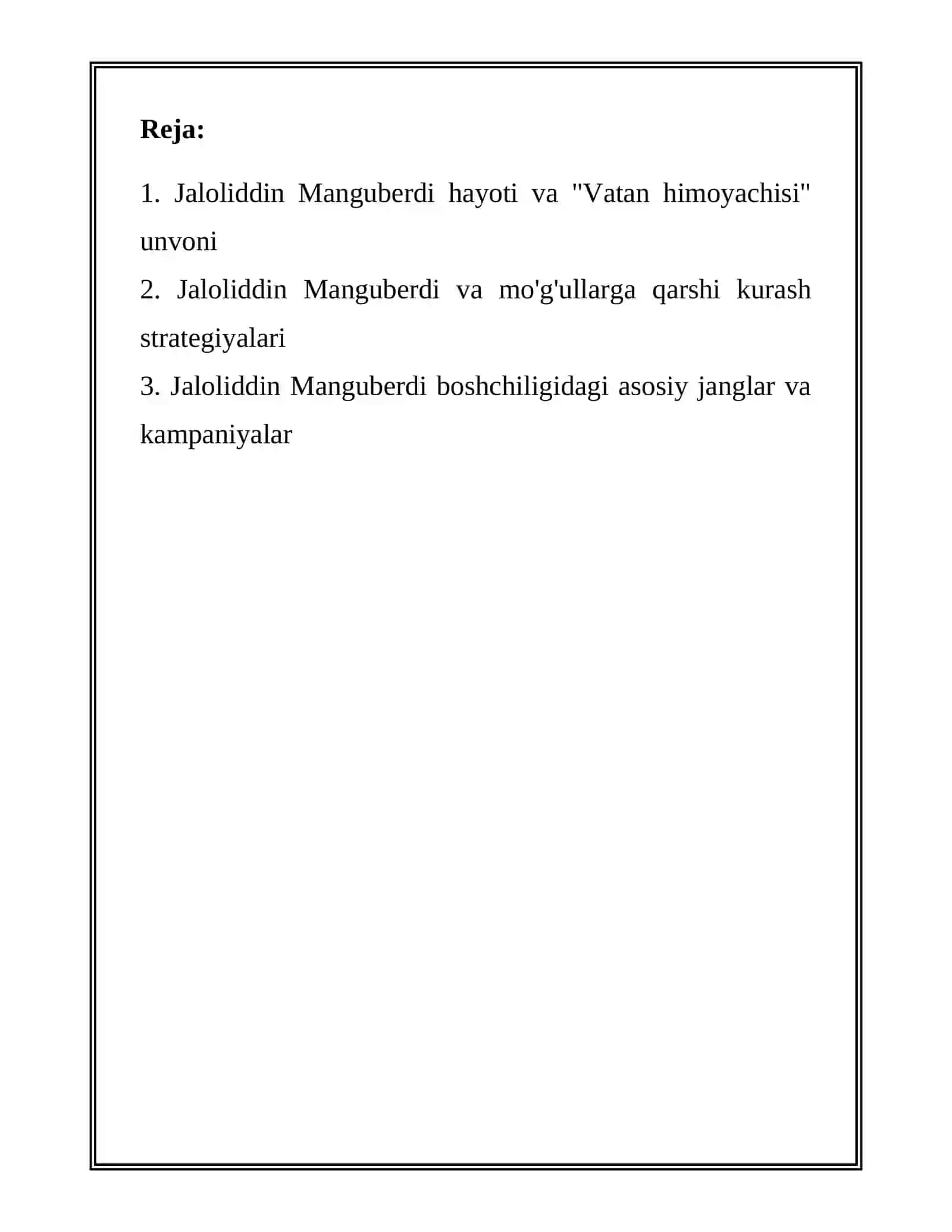JALOLIDDIN MANGUBERDI —VATAN HIMOYACHISI 2