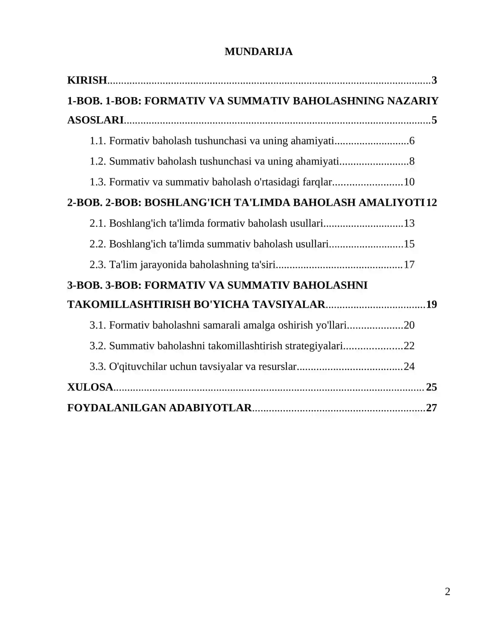 "Boshlang'ich ta'limda formativ va summativ baholashning pedagogik tahlili" 2