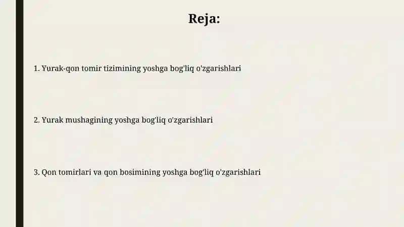 Yurak qon tomir sistemasining yoshga qarab oʻzgarishi 2