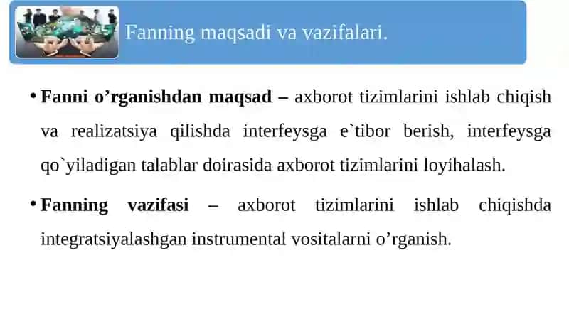 Axborot tizimlarini loyihalash 2