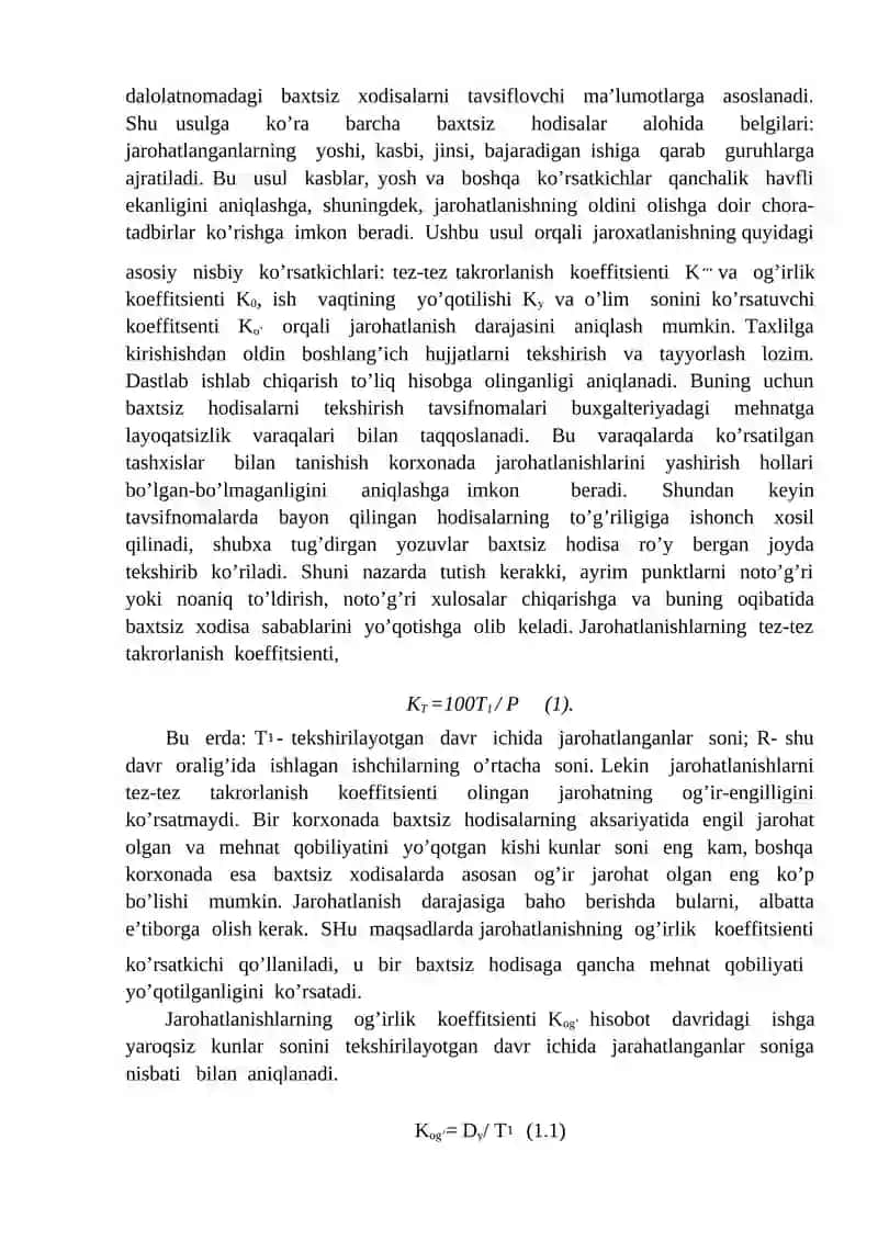 Jarohatlanishlar va kasallanishlarni taxlil qilish usullari 2