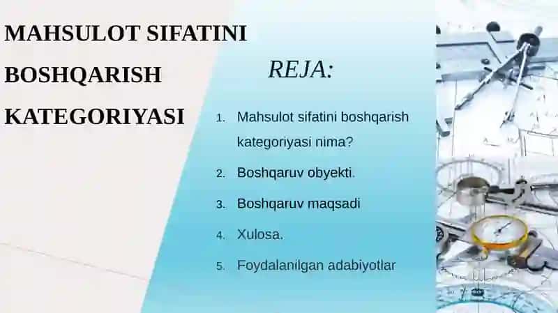 Metralogiya standartlashtirish va mahsulot sifatini boshqarish 2