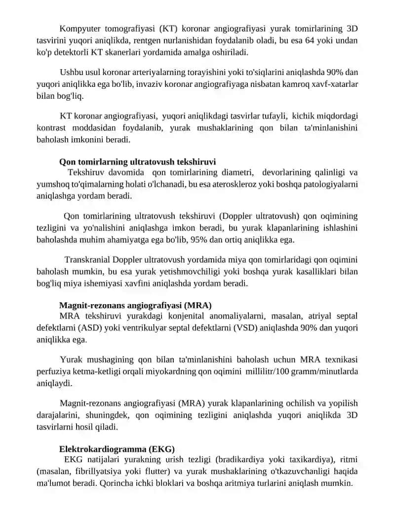 Yurak faoloyatini tekshirishning usullari 2