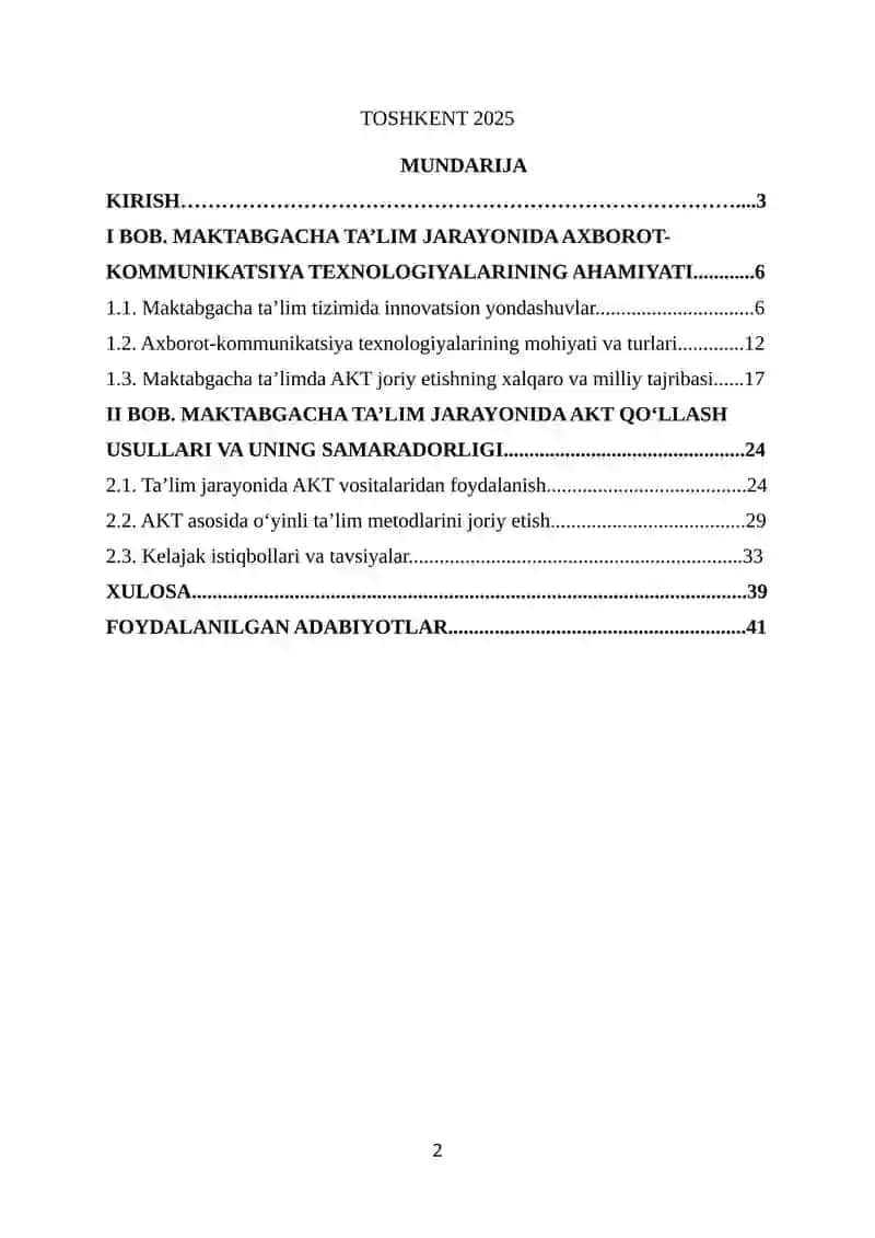 Maktabgacha ta’lim pedagogik jarayonida axborot-kammunikatsiya texnologiyalari mohiyati va mazmuni 2