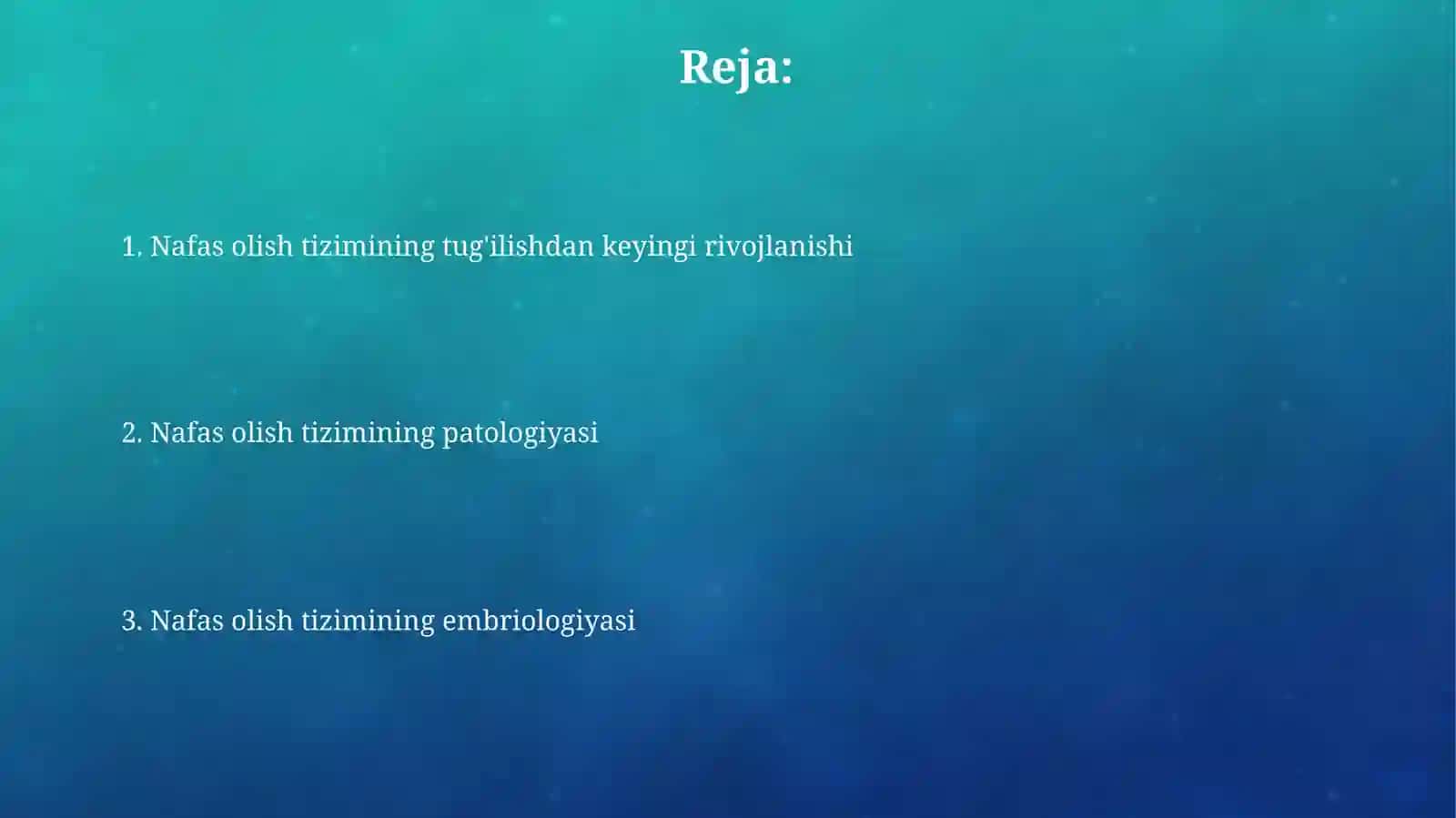 Nafas olish organlari taraqqiyoti 2