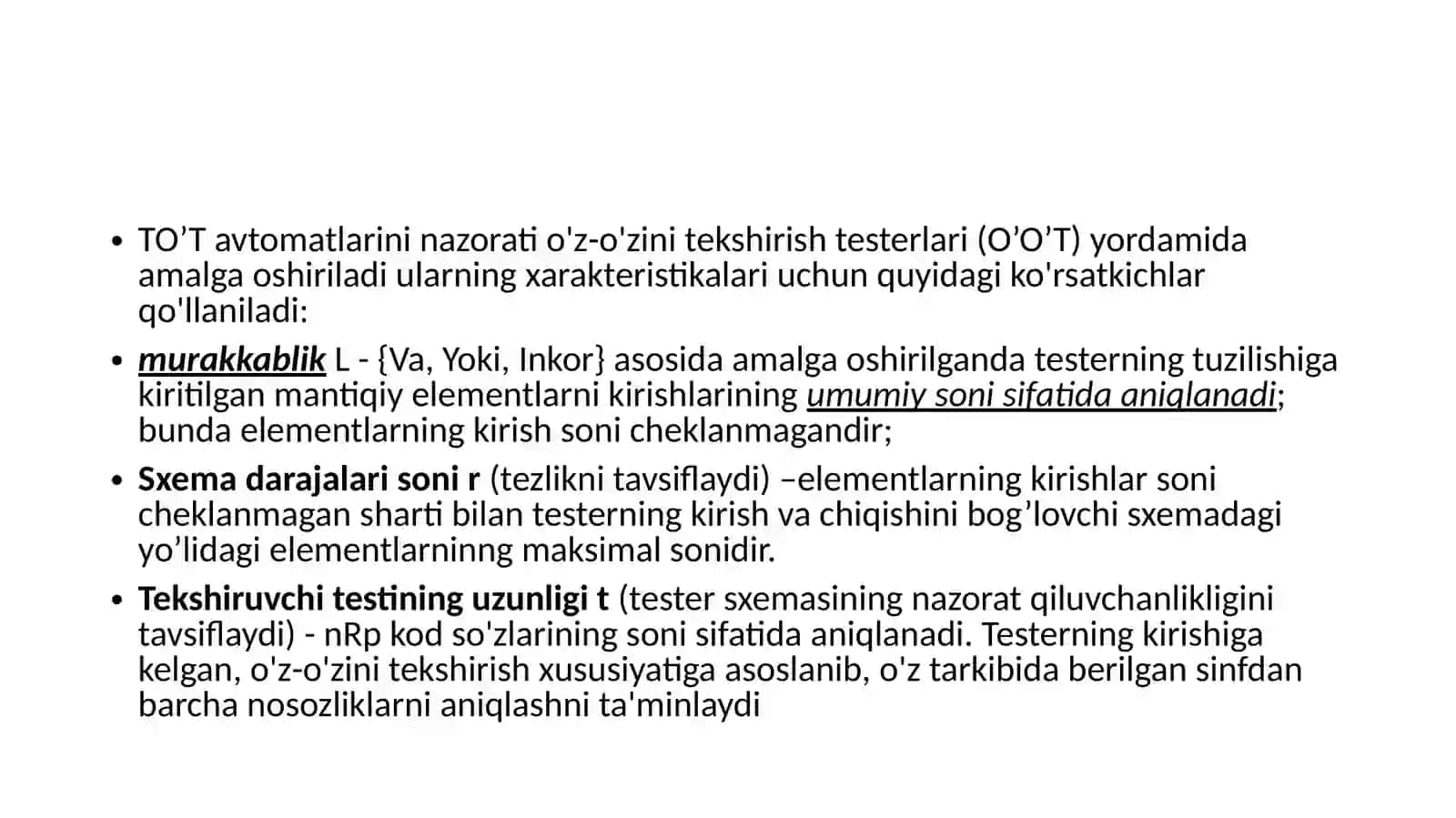 O'z-o'zini nazorat qiluvchi nazorat sxemalari 2