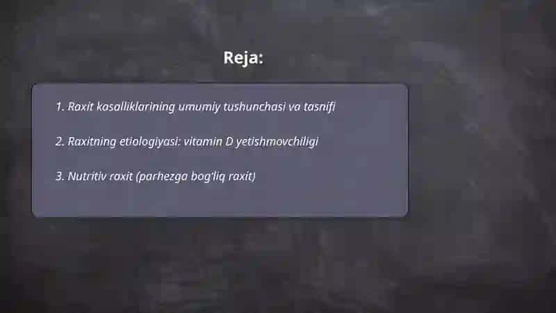 Raxit kasalliklari 2