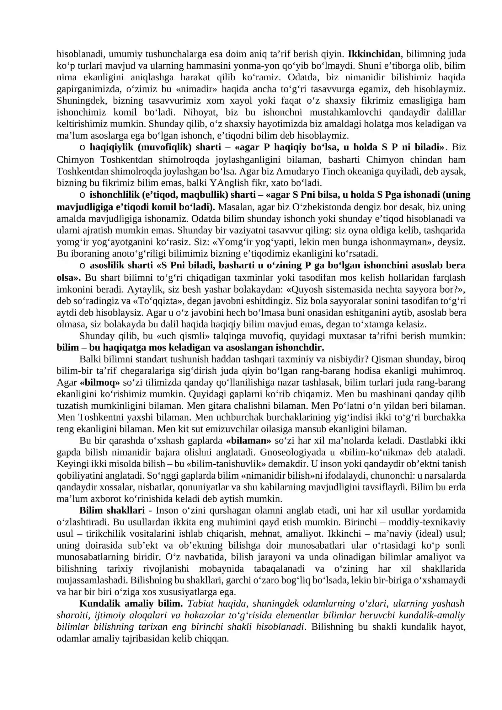 5-Mavzu. Bilish nazariyasi: asosiy muammolari va yo‘nalishlari 2