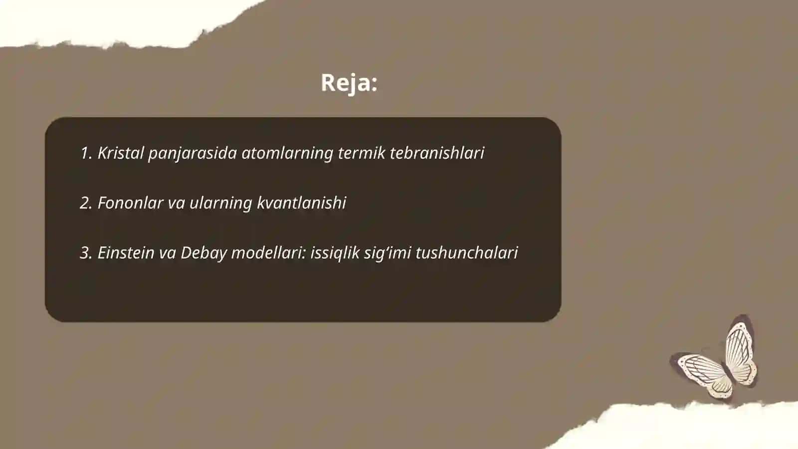 Kristal panjarasidagi atomlarning issiqlik harakati 2