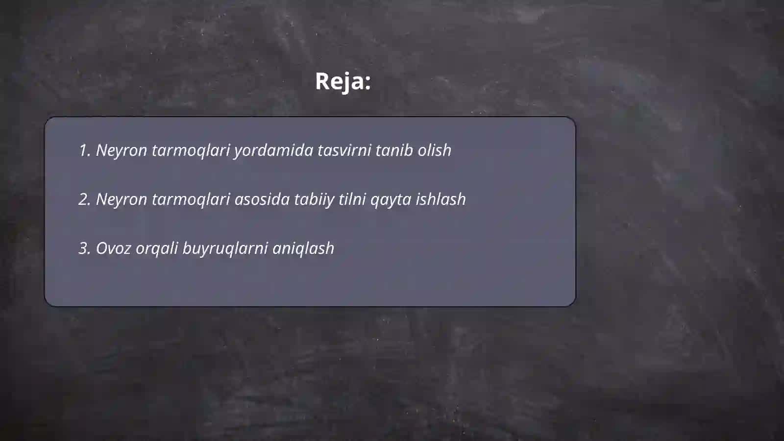 Neyron tarmoqlari yordamida yechiladigan masalalar 2