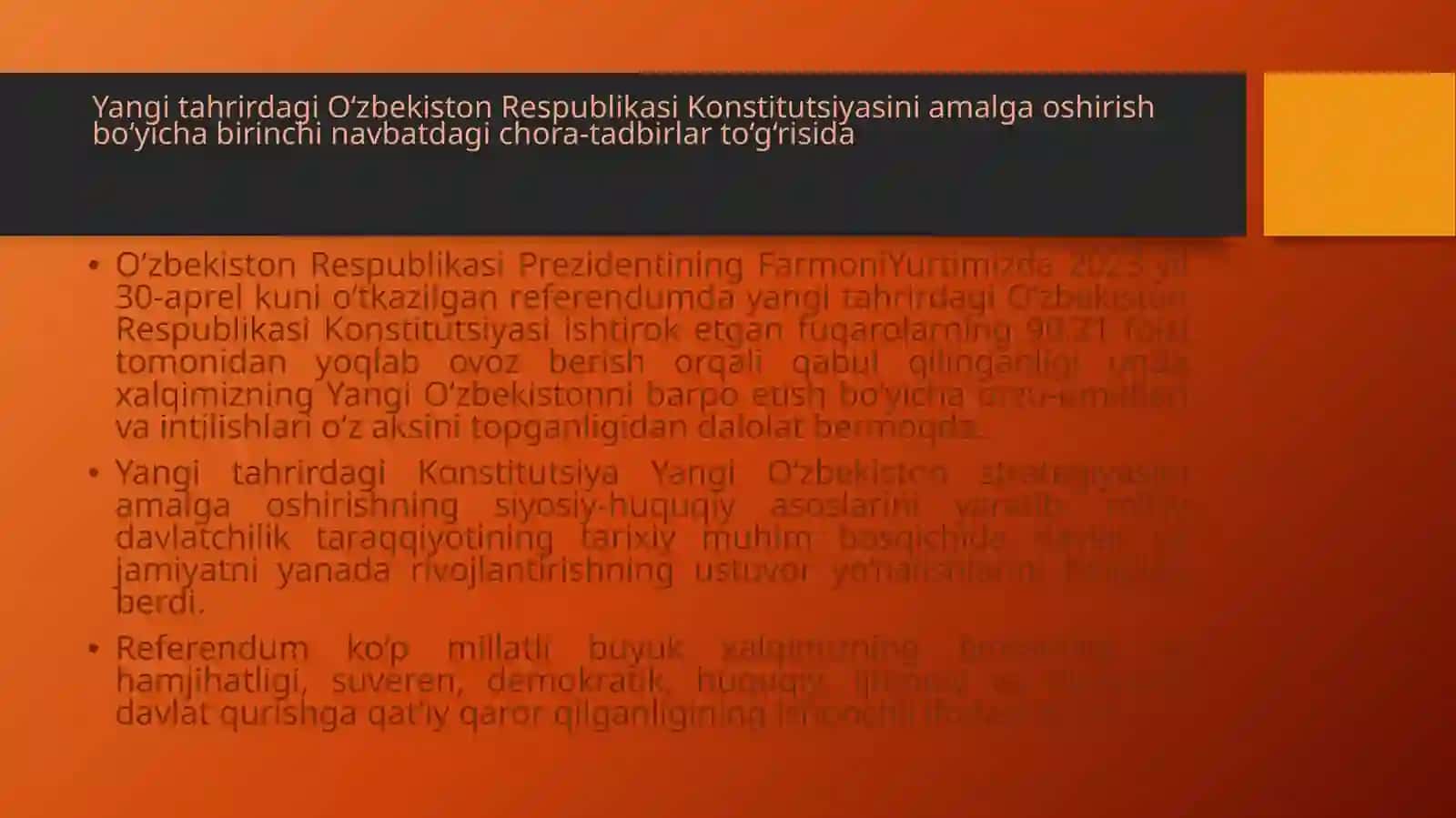 Yangitahrirdagi O‘zbekiston Respublikasi Konstitutsiyasifanining maqsadi va vazifalari 2