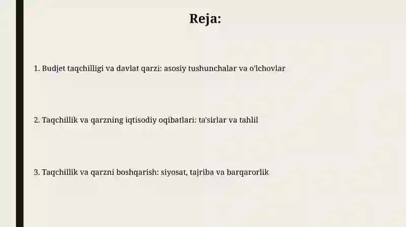 Byudjet defitsiti va davlat qarzining iqtisodiy oqibatlari 2