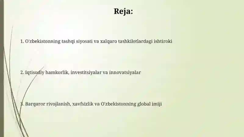 O'zbekiston va Jahon Hamjamiyati 2
