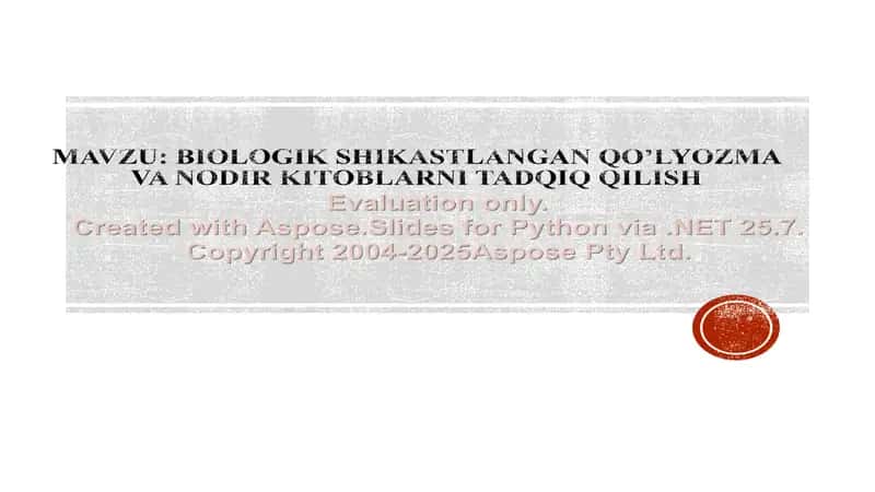 Biologik shikastlangan qo’lyozma va nodir kitoblarni tadqiq qilish 2
