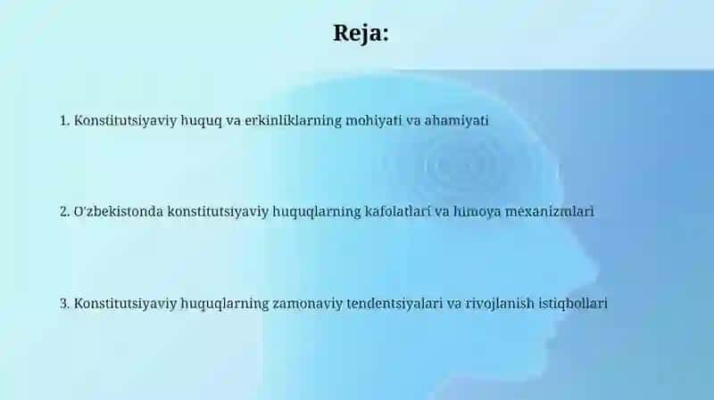 Inson va fuqarolarning konstitutsiyaviy huquq va erkinliklarining tushunchasi 2