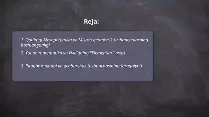 Geometrik tushunchalarning paydo boʻlish tarixi 2
