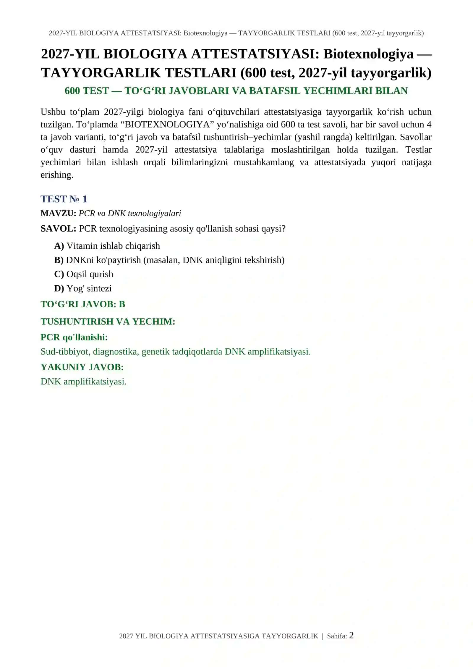 PCR va DNK texnologiyalari 2