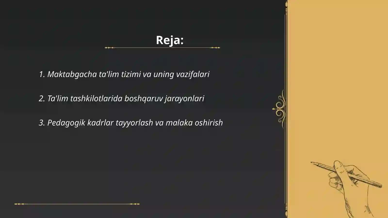 Maktabgacha ta'lim tashkiloti faoliyatini tashkil etish va boshqarish 2