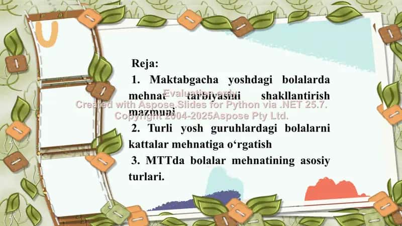 Bolalarni mehnat malaka va ko'nikmalarini shakllantirish orqali maktabga tayyorlash 2