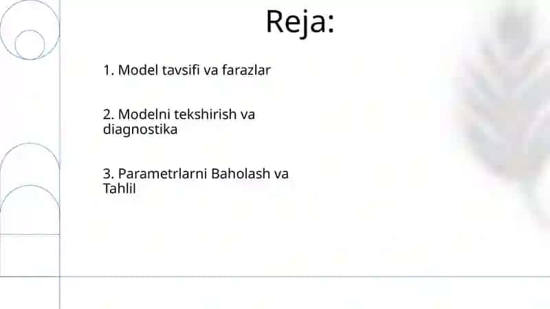 Tasodifiy ta’sir ostidagi parametrlarga nisbatanchiziqli statik modelni identifikatsiyalash 2