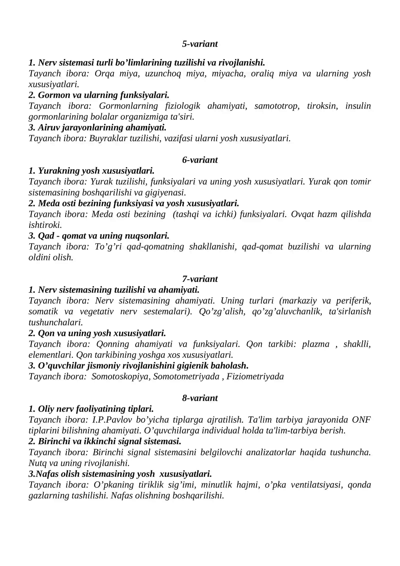 Yosh fiziologiyasi va gigiyеna fanining maqsadi va vazifalari 2