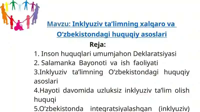 Inklyuziv ta’limning xalqaro vaO‘zbekistondagihuquqiyasoslari 2