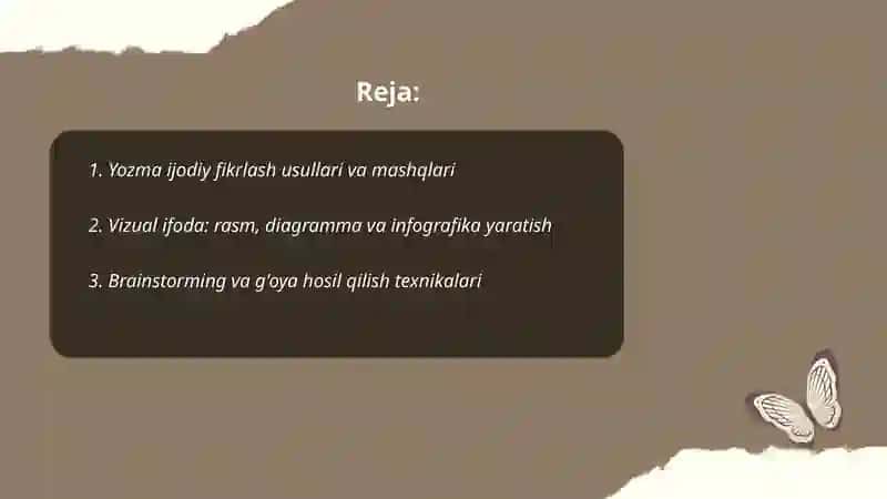 Yozma va vizual ifodalash 2