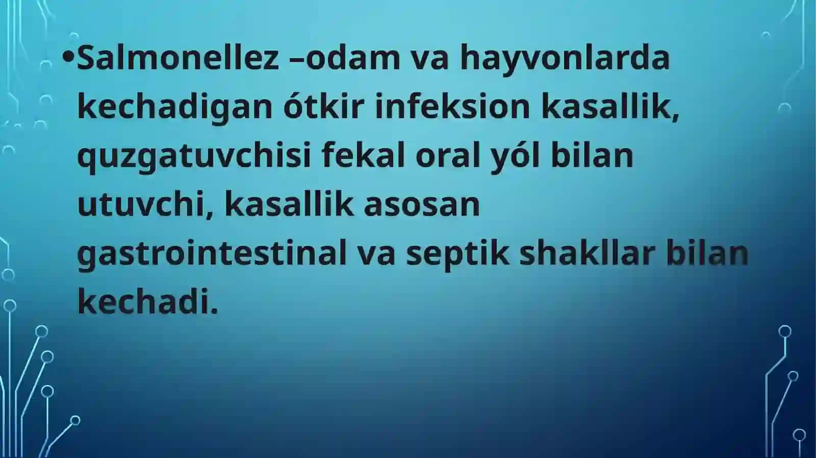 Ovqatdan zaharlanish yuqumli kasallik qo'zg'atuvchilari-salmonellez,botulizm kasaliklarini laboratoriya tashxisi 2