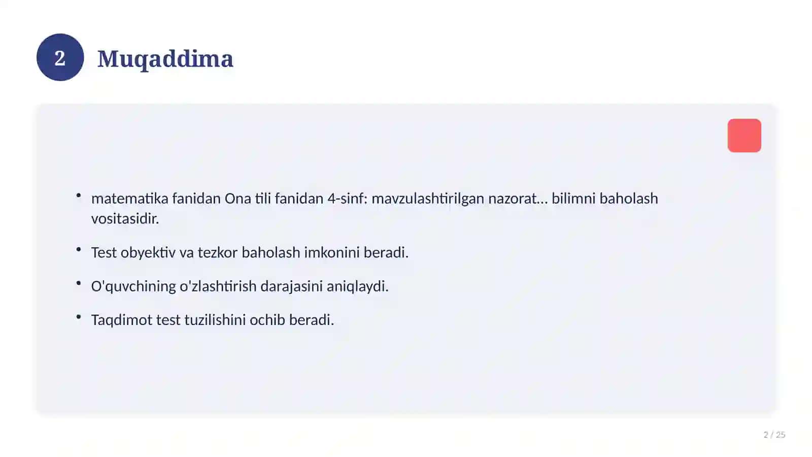 Ona tili fanidan 4-sinf: mavzulashtirilgan nazorat ishi va tahlil 2