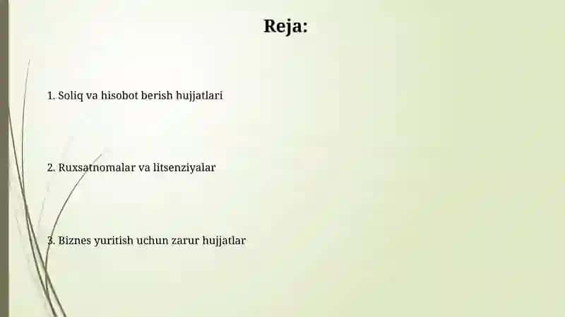 Biznes yuritish uchun zarur hujjatlar 2