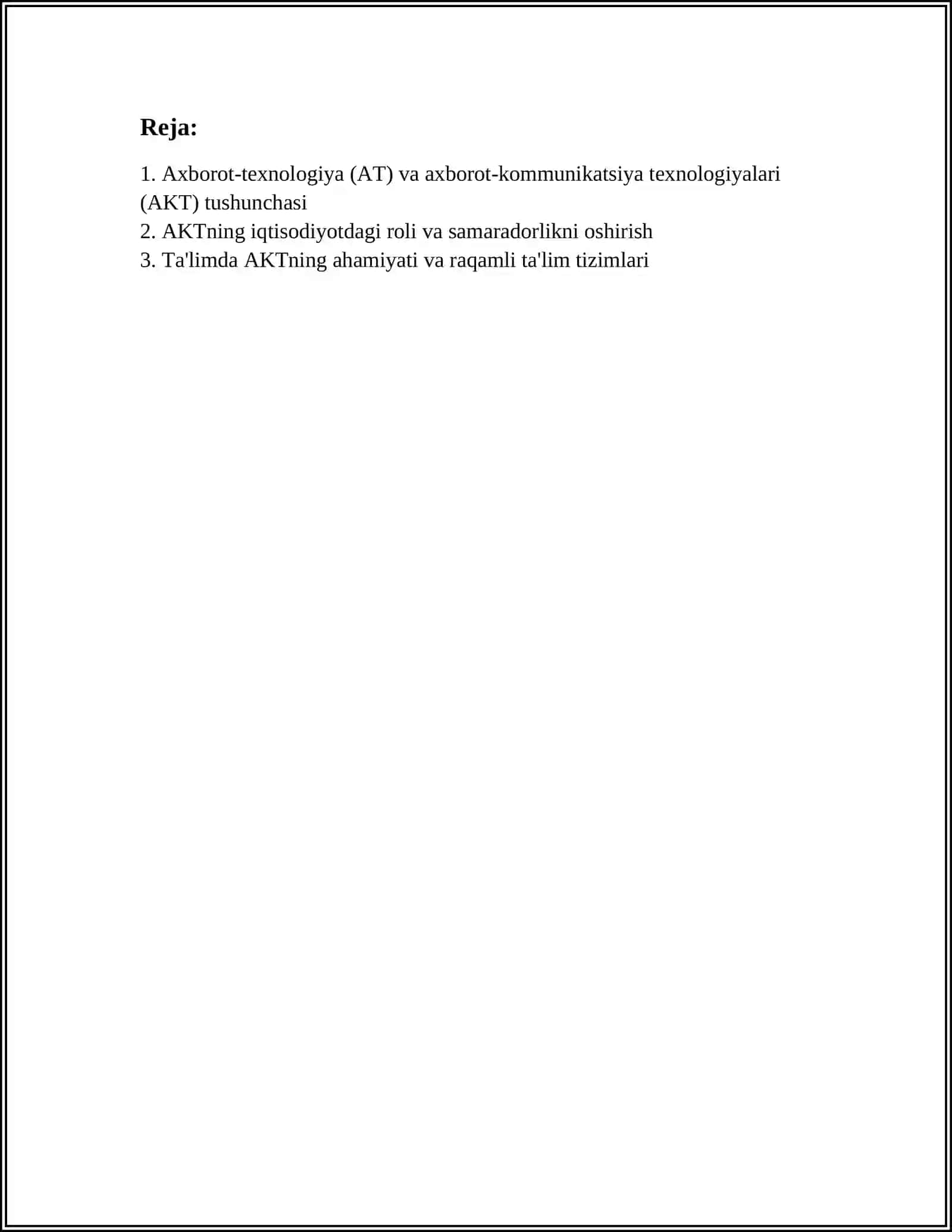 AXBOROT-TEXNOLOGIYANING AHAMIYATI 2