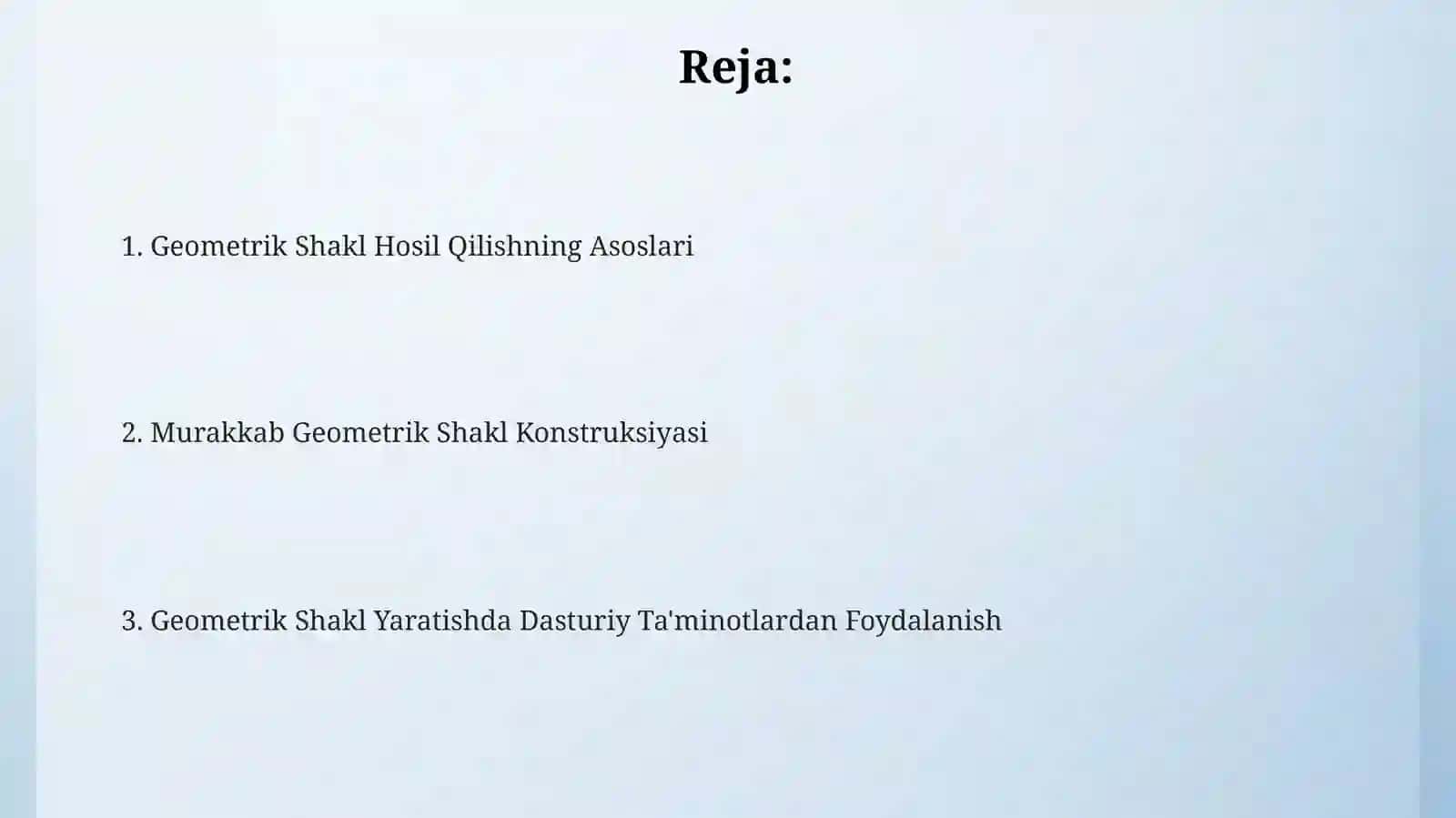 Geometrik Shakillarni Yasash 2