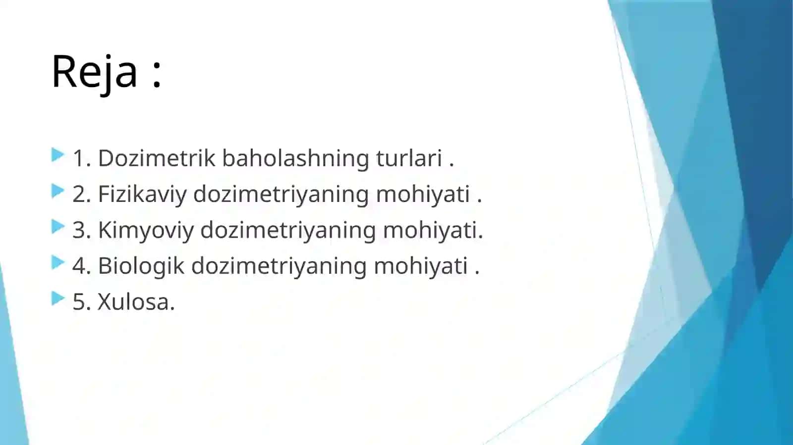 Yutilgan Nurlar energiyasini dozimetrik baholash 2