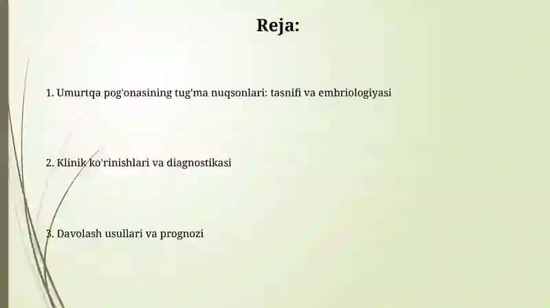 Umurtqa pog'onasining tug'ma anomaliyalari 2