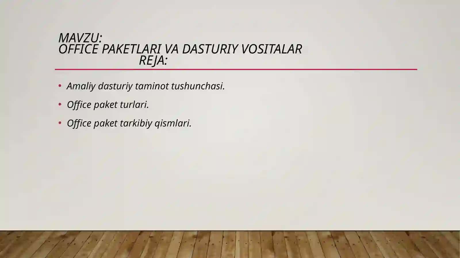 Office paketlari va dasturiy vositalar 2