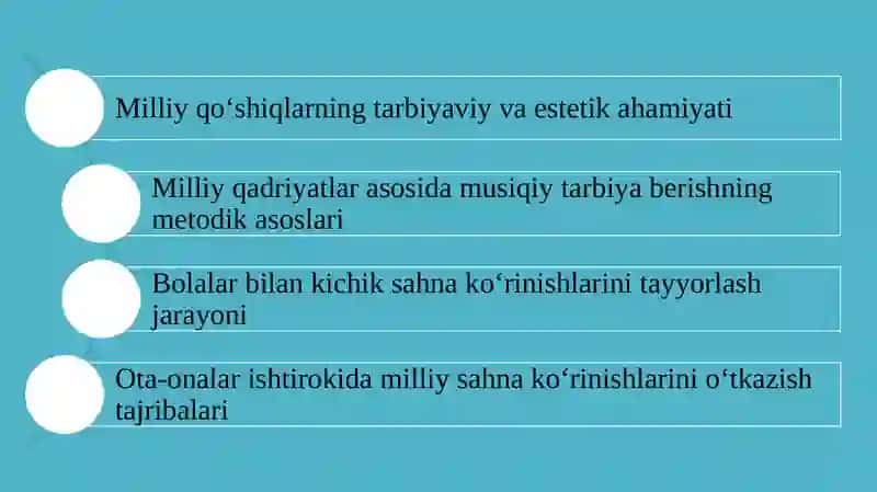 Milliy qo'shiqlar asosida kichik sahna ko'rinishlar. 2