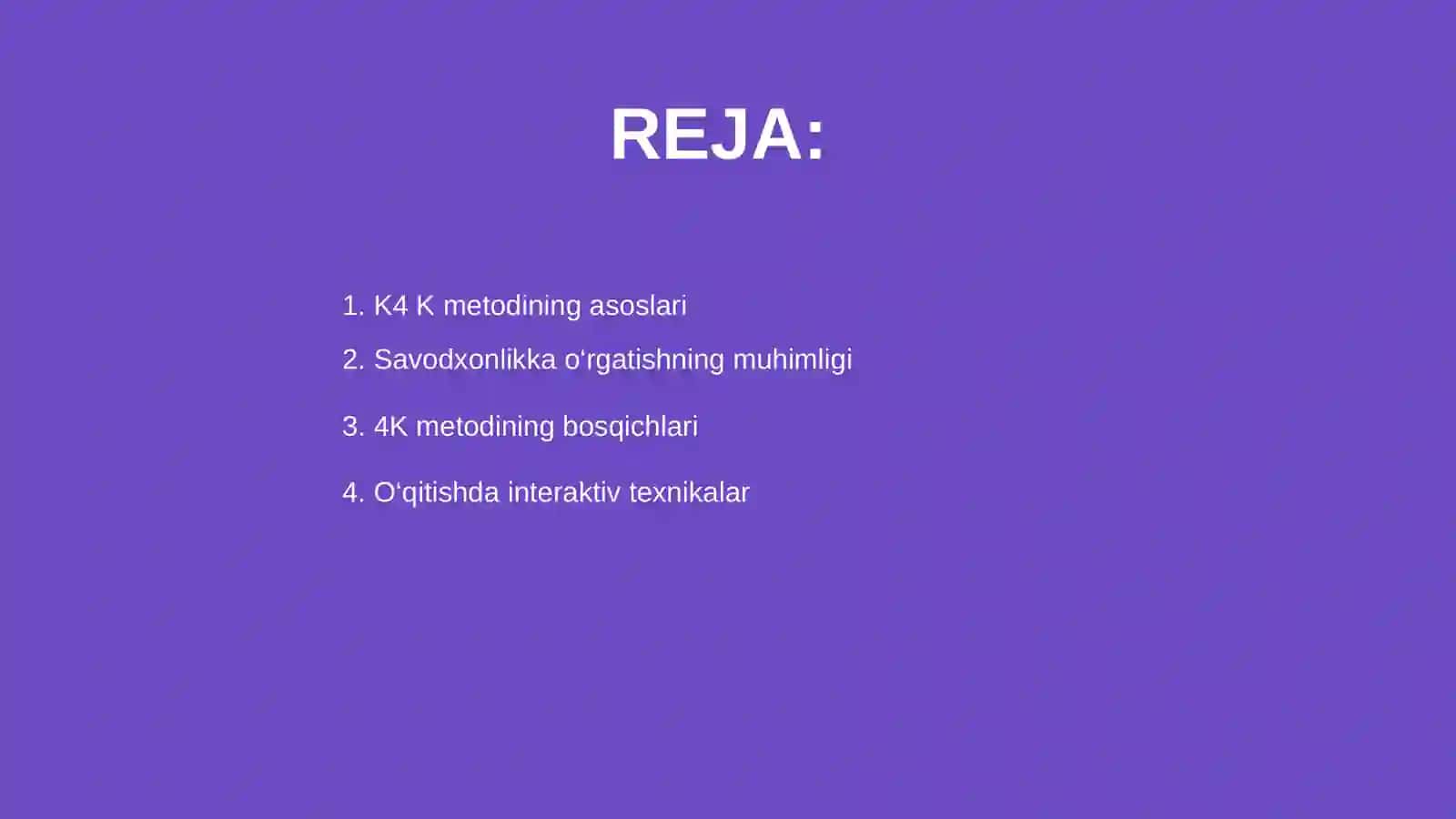 4K metod orqali savodxonlikka o'rgatish 2