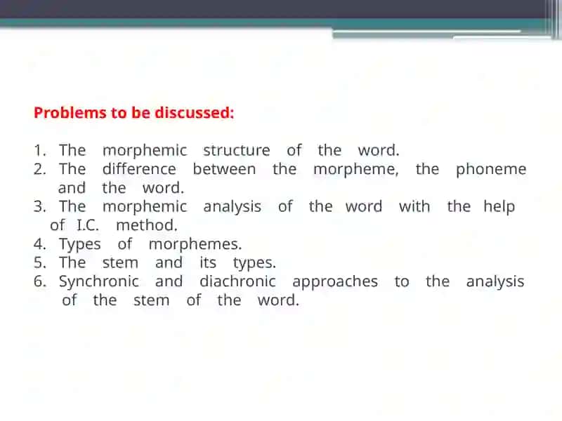 THE STRUCTURE OF THE WORD 2