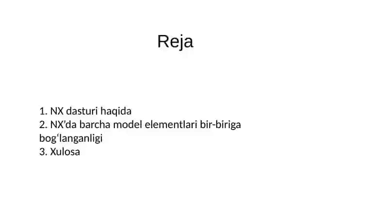 NX dasturi CAD imkoniyatlari 2