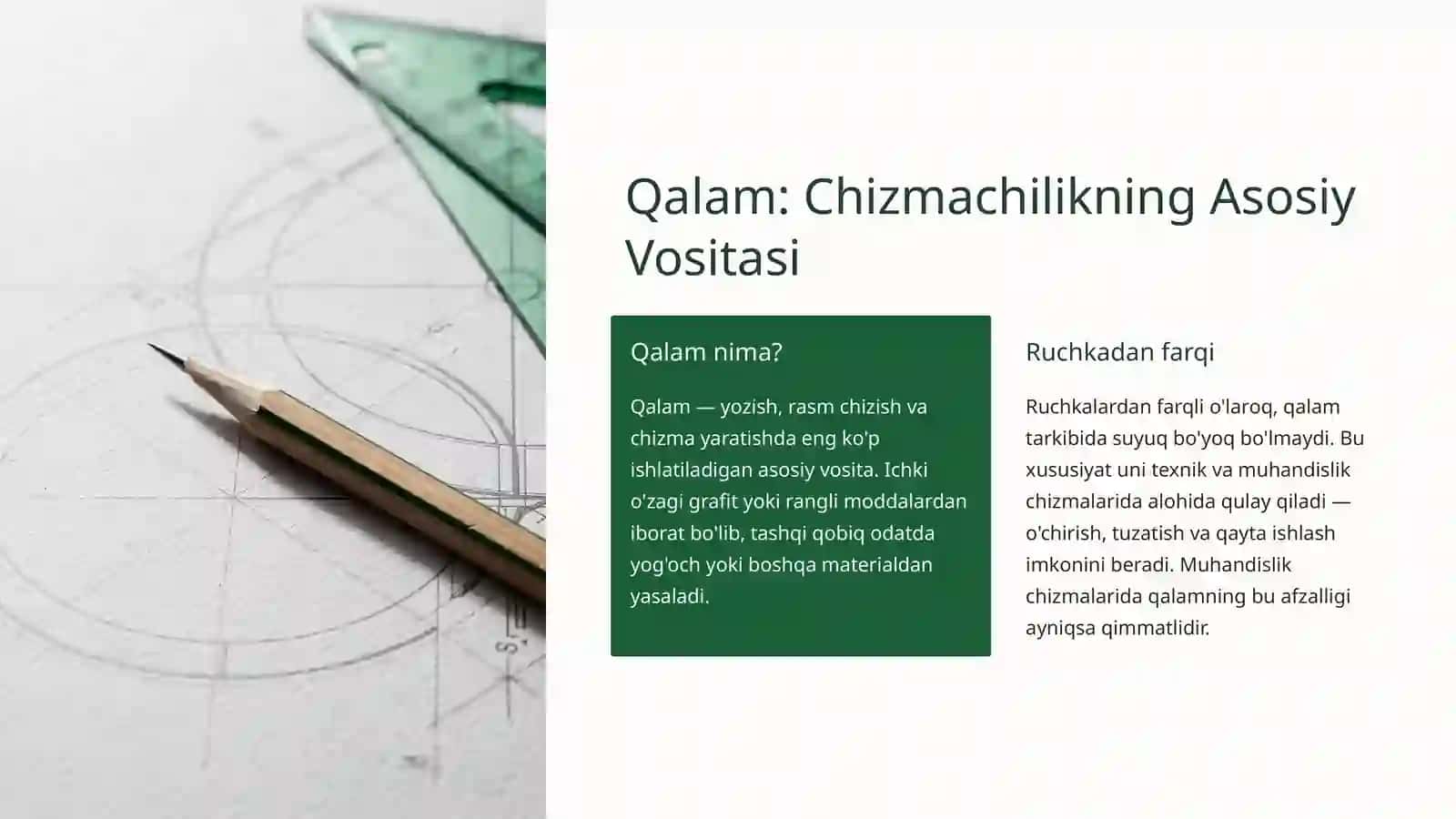Chizmachilikda Qalamlar: Muhandislik Geodeziyasi va Topografik Chizmachilikda Qo'llanilishi 2