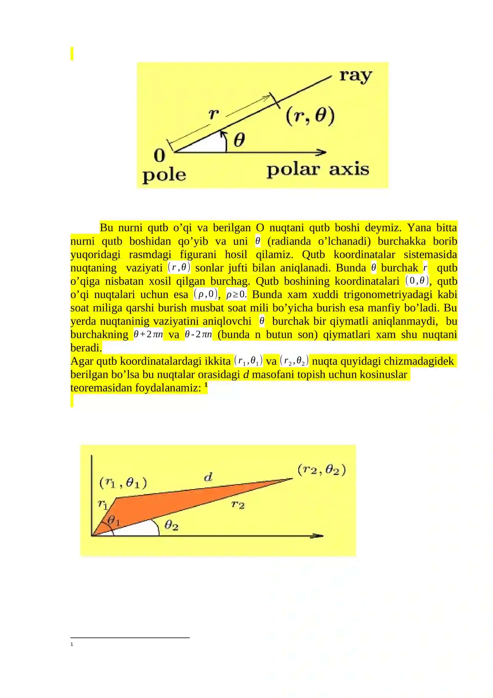 Qutb koordinatalar sistemasi 2