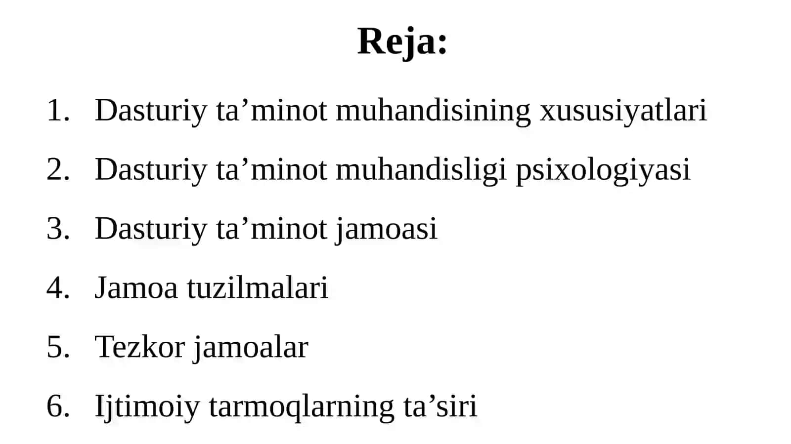Dasturiy ta’minot muhandisligining insoniy aspektlari 2
