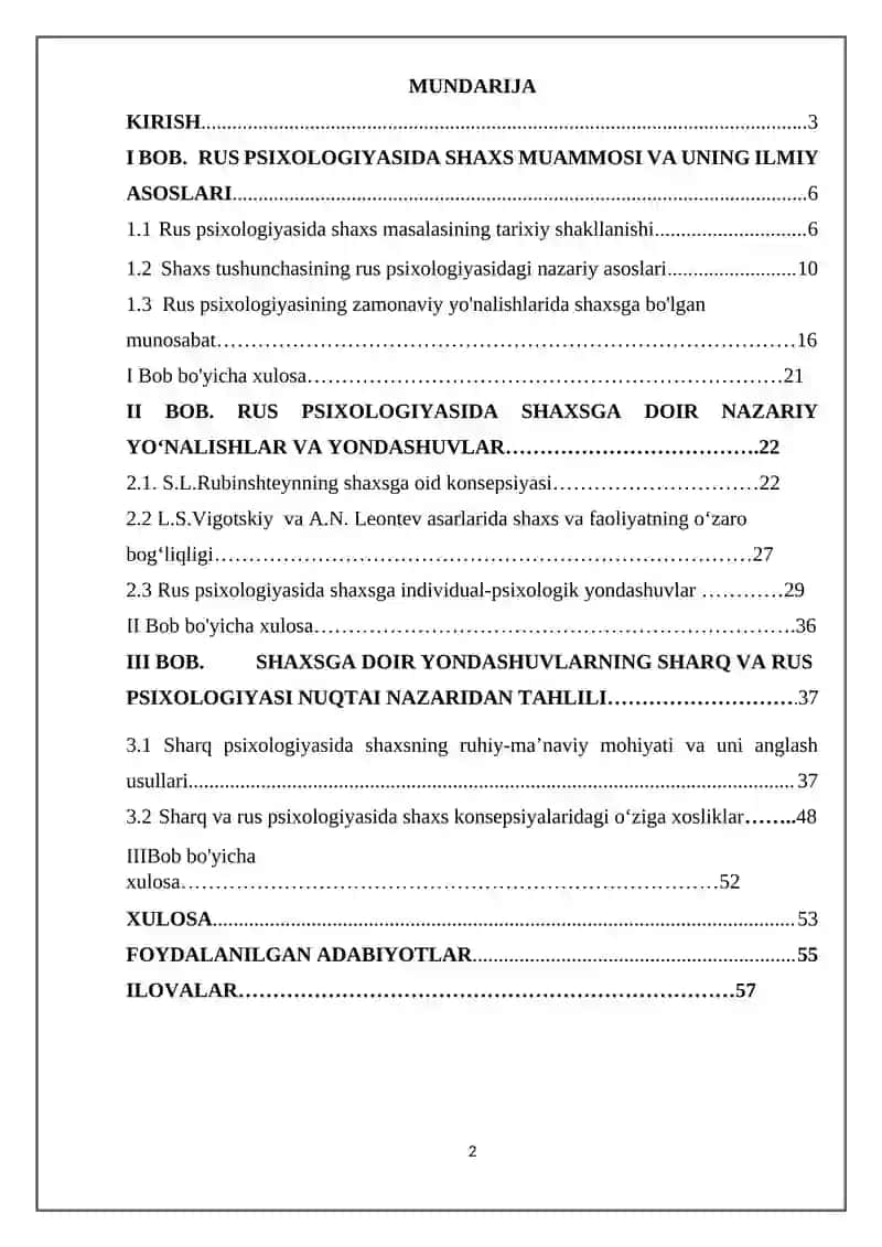 RUS PSIXOLOGIYASIDA SHAXSGA DOIR YONDASHUVLAR 2