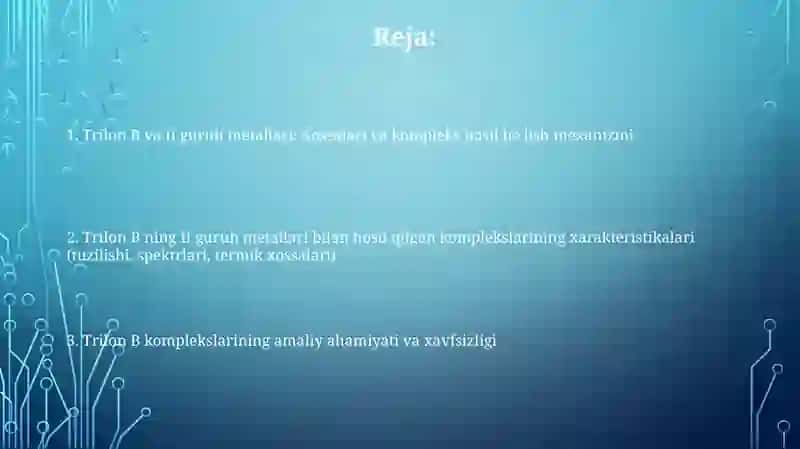 Trilon B va II guruh metallari 2