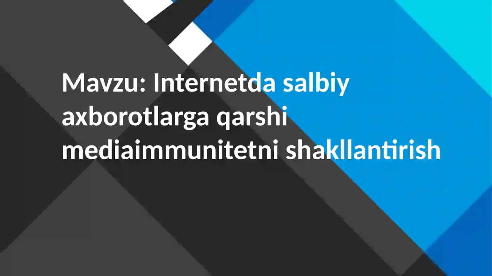 Mediasavodxonlik va axborot madaniyati fanidan MUSTAQIL ISHI 2