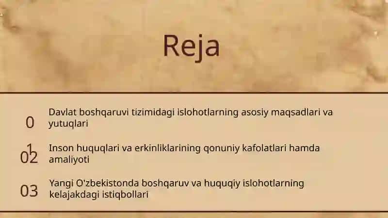 Mustaqillik yillarida boshqaruvi tizimida amalga oshirilgan  islohotlar 2
