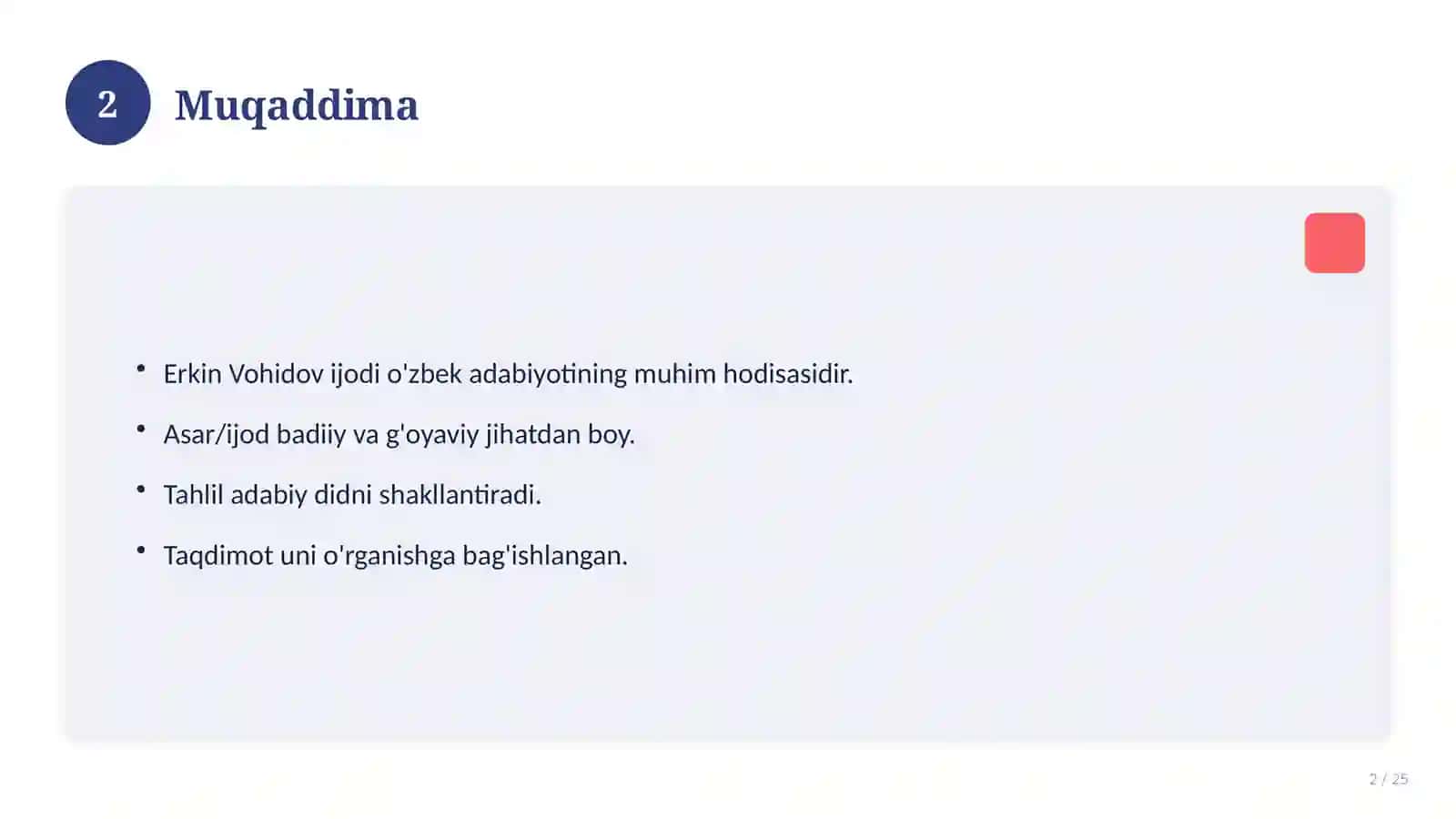 Erkin Vohidov ijodi 2