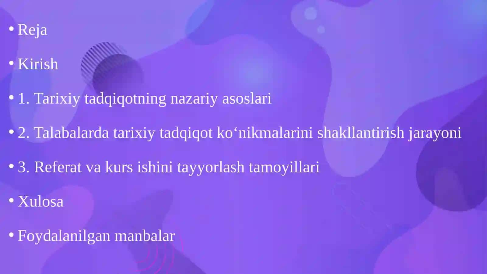 Talabalarda tarixiy tadqiqot olib borish ko‘nikmalarini shakllantirish: referat va kurs ishi tayyorlash tamoyillari 2