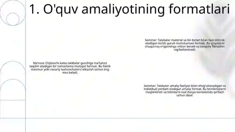 OʻQuv Jarayonining Amaliyotini Tashkil Etish Shakllari 2