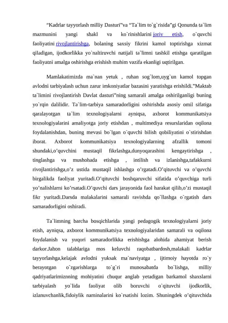 PEDAGOGIK KOMPETENTLIKNI SHAKLLANTIRISH UNING SAMARADORLIGI 2